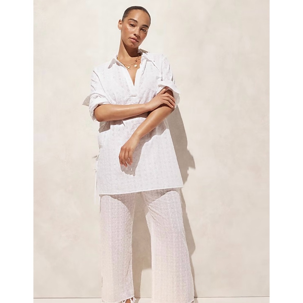 NWT J. Crew Eyelet Side-tie Tunic White